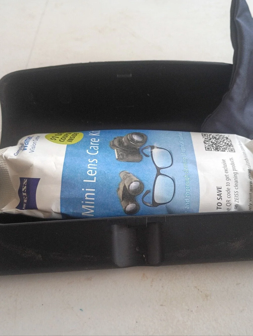 Black Women's Eyeglasses Case with Lens Care Kit